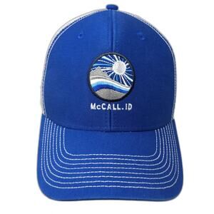 McCall ID Snapback Trucker Hat Blue One Size Adjustable 6 Panel Ouray Sportswear